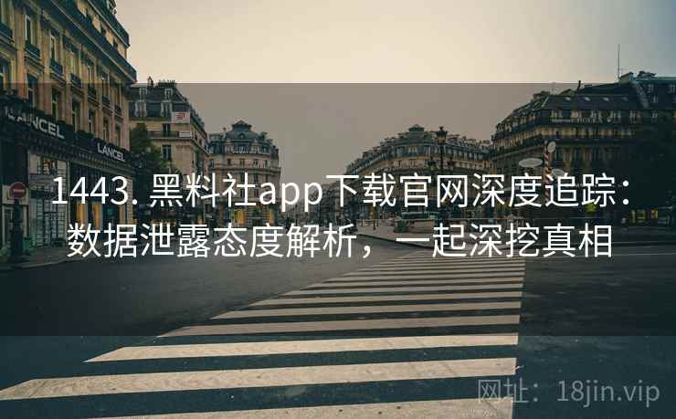 1443. 黑料社app下载官网深度追踪:数据泄露态度解析,一起深挖真相