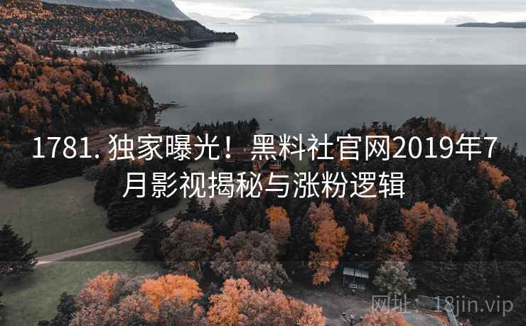 1781. 独家曝光!黑料社官网2019年7月影视揭秘与涨粉逻辑