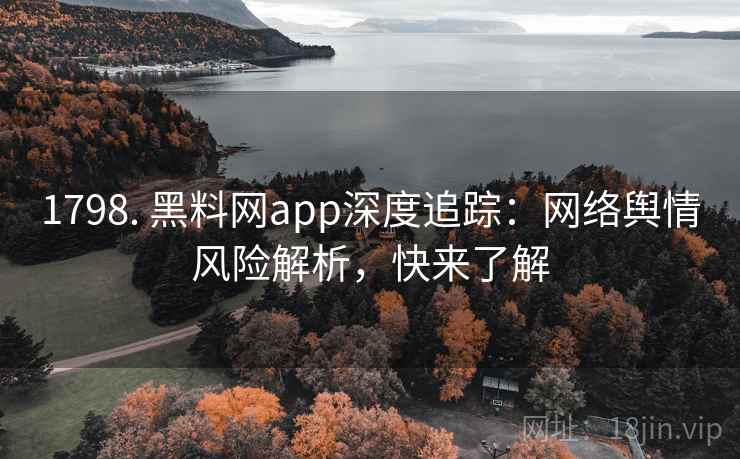 1798. 黑料网app深度追踪:网络舆情风险解析,快来了解